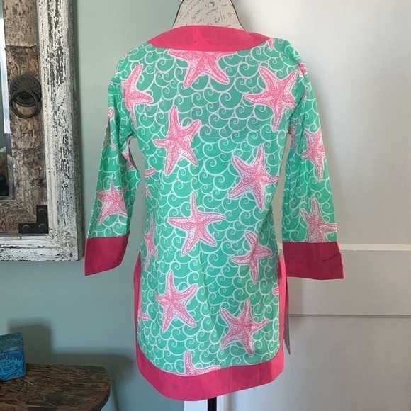 NWOT Simply Southern Notch Neck Starfish Print Tunic - Picture 3 of 12